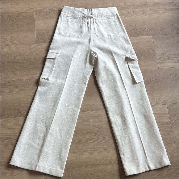 $348 Torn By Ronny Kobo Designer Luxury Elegant Chuck Cargo Pants Ivory - Picture 7 of 8